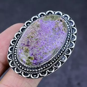 Подарочное кольцо из натурального серебра 925 пробы с натуральным пурпуритом ручной работы, размер 6,5 u1g53