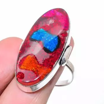 Подарочное кольцо из натурального стекла Dicorich, стерлингового серебра 925 пробы, размер 9,5 h9D76