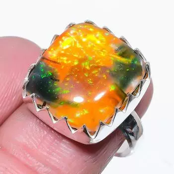 Подарочное кольцо из серебра 925 пробы с натуральным стеклянным камнем Dicorich, размер 10 j5m15