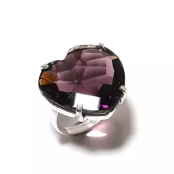 Подарочное кольцо из серебра 925 пробы с натуральным аметистом, размер 6, b0L21