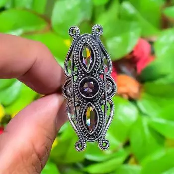 Подарочное кольцо из серебра 925 пробы с натуральным аметистом, размер 12 Z0u83