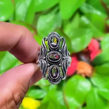 Подарочное кольцо из серебра 925 пробы с натуральным аметистом, размер 12 B3v35