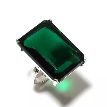 Подарочное кольцо из серебра 925 пробы с натуральным хромдиопсидом, размер 9 c5h86