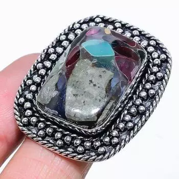 Подарочное кольцо из серебра 925 пробы с натуральным стеклянным камнем Dicorich, размер 10 j8r57