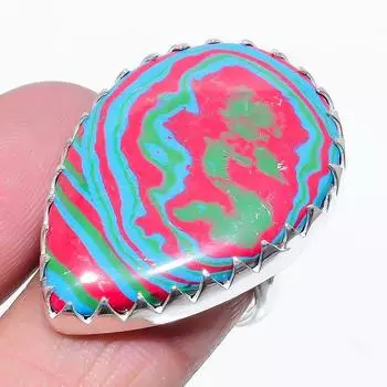 Подарочное кольцо из серебра 925 пробы с натуральным камнем Calsilica, размер 8, w0C13