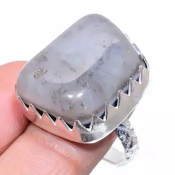 Подарочное кольцо из серебра 925 пробы с натуральным русским дендритовым камнем, размер 9 l4s15