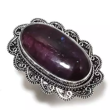 Подарочное кольцо из серебра 925 пробы с фиолетовым лабрадоритом, размер 8, p8n15