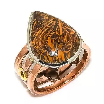 Подарочное кольцо из серебра 925 пробы с натуральным драгоценным камнем Марьям Джаспер S.9 R1Z45