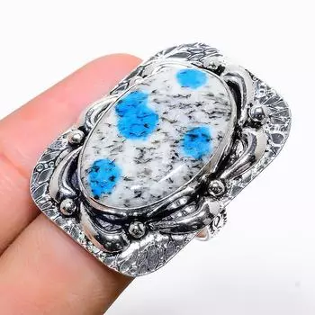 Подарочное кольцо из серебра 925 пробы с натуральным лазуритом K2 Blue Gemstone, размер 8,5 y5M71