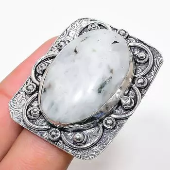 Подарочное кольцо из стерлингового серебра 925 пробы с натуральным радужным лунным камнем, размер 10 K4V44