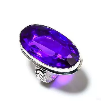 Подарочное кольцо из стерлингового серебра 925 пробы с натуральным лондонским голубым топазом, размер 7,5 f9q53