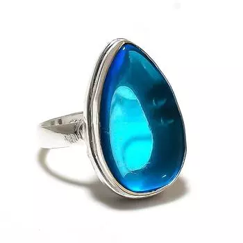 Подарочное кольцо из стерлингового серебра 925 пробы с натуральным лондонским голубым топазом, размер 9 k5Y48