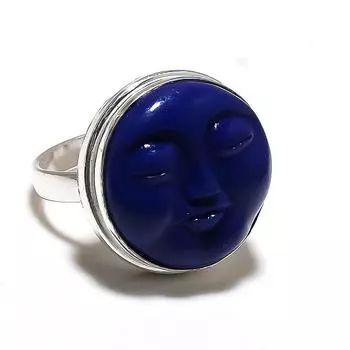 Подарочное кольцо из стерлингового серебра 925 пробы с натуральным лазуритом и бирюзой, размер 8 k7C47