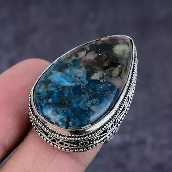 Подарочное кольцо из стерлингового серебра 925 пробы с натуральным арбузным турмалином S.7 O6q94