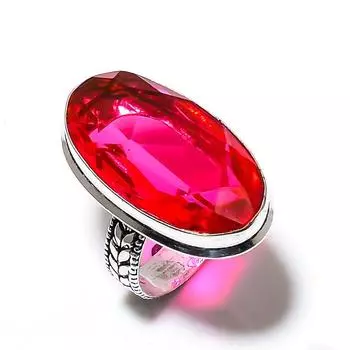 Подарочное кольцо из стерлингового серебра 925 пробы с натуральным мозамбикским гранатом, размер 10 c5M93