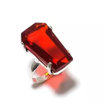 Подарочное кольцо из стерлингового серебра 925 пробы с натуральным мозамбикским гранатом, размер 7 T3J00