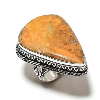 Подарочное кольцо из стерлингового серебра 925 пробы с натуральным драгоценным камнем малигано яшма, размер 9 b1I99