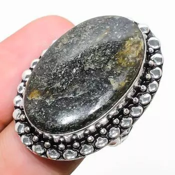 Подарочное кольцо из стерлингового серебра 925 пробы с натуральным кварцем Лодолит, размер 8 d6C57