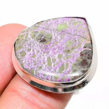 Подарочное кольцо из стерлингового серебра 925 пробы с натуральным драгоценным камнем ручной работы, размер 7 Q2M27