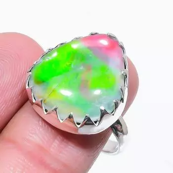 Подарочное кольцо из стерлингового серебра 925 пробы с натуральным стеклянным драгоценным камнем Dicorich, размер 9,5 e9r63