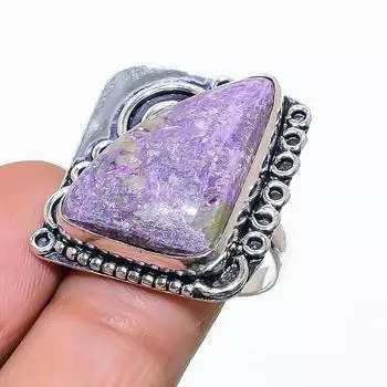 Подарочное кольцо из стерлингового серебра 925 пробы с натуральным драгоценным камнем ручной работы, размер 8,5 s5M86