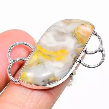 Подарочное кольцо из стерлингового серебра 925 пробы с натуральным драгоценным камнем яшма шмеля, размер 9 O0m53