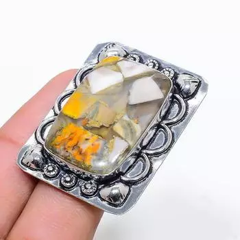 Подарочное кольцо из стерлингового серебра 925 пробы с натуральным драгоценным камнем шмельная яшма, размер 7,5 B5D07