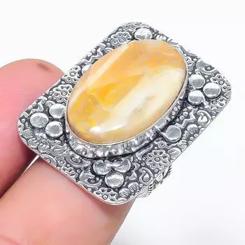 Подарочное кольцо из стерлингового серебра 925 пробы с натуральным септерианским драгоценным камнем Noodal, размер 7 O0G96