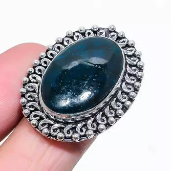 Подарочное кольцо из стерлингового серебра 925 пробы с натуральным синим лабрадоритом, размер 8 D8O52