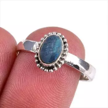 Подарочное кольцо из твердого серебра 925 пробы с натуральным австралийским опалом ручной работы S.7.5 G5Z68