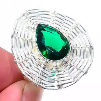 Подарочное кольцо ручной работы из стерлингового серебра 925 пробы с натуральным драгоценным камнем перидот, размер 8 Y5s55