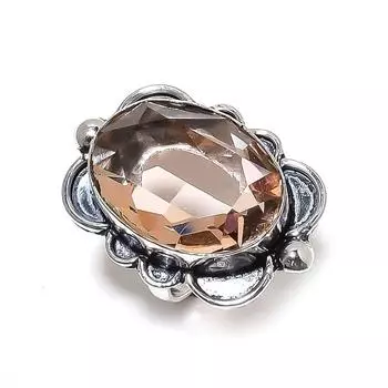 Подарочное кольцо ручной работы из стерлингового серебра 925 пробы с натуральным морганитом, размер 6,5 d9b89