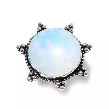 Подарочное кольцо ручной работы из стерлингового серебра 925 пробы с натуральным молочным опалом, размер 8 r7y67