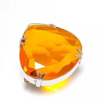 Подарочное кольцо ручной работы из стерлингового серебра 925 пробы с натуральным медовым топазом, размер 8 G3Y44