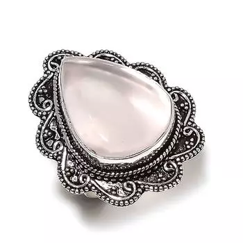 Подарочное кольцо ручной работы из стерлингового серебра 925 пробы с натуральным розовым кварцем, размер 8 o8f00