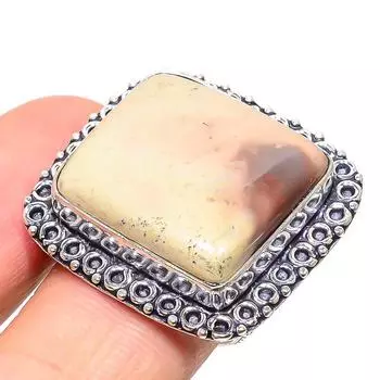 Подарочное кольцо ручной работы из стерлингового серебра 925 пробы с натуральным драгоценным камнем Мукаит, размер 9 b1f90