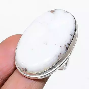 Подарочное кольцо ручной работы из стерлингового серебра 925 пробы с натуральным драгоценным камнем дикой лошади, размер 8,5 Z8C15