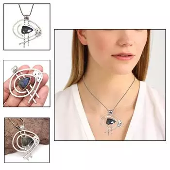 Подарочное ожерелье из гранатового камня, лабрадорит, ювелирные изделия ручной работы