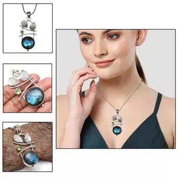 Подарочное ожерелье из гранатового камня, лабрадорит, ювелирные изделия ручной работы