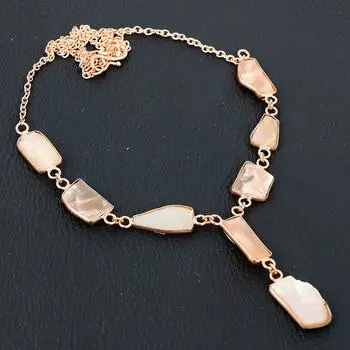 Подарочное ожерелье из меди ручной работы из натурального грубого перламутра, 18 дюймов, n9p61