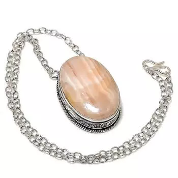 Подарочное ожерелье из натурального ботсванского агата из стерлингового серебра 925 пробы 20 дюймов A3k66