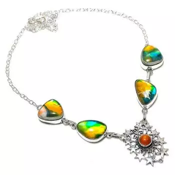 Подарочное ожерелье из натурального стекла Dicorich из стерлингового серебра 925 пробы 18 дюймов o7R56