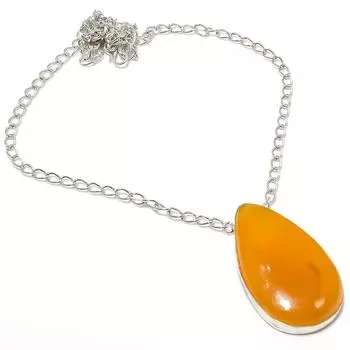 Подарочное ожерелье из стерлингового серебра 925 пробы с натуральным желтым флюоритом 18 дюймов v9n80