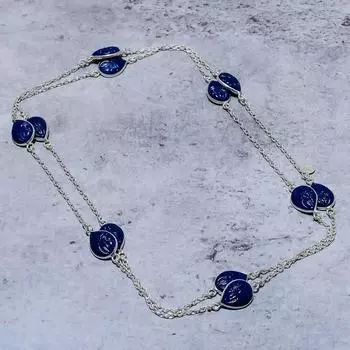 Подарочное ожерелье из стерлингового серебра 925 пробы с натуральным лондонским голубым топазом, 18 дюймов w4U73