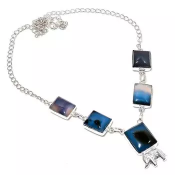 Подарочное ожерелье ручной работы из стерлингового серебра 925 пробы с натуральным сардом, ониксом, 18 дюймов G7t79