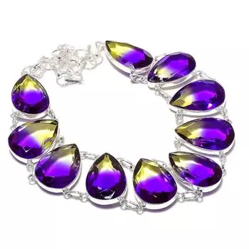 Подарочное ожерелье ручной работы из стерлингового серебра 925 пробы с натуральным турмалином 18 дюймов q7R49