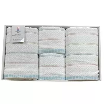 Подарочное полотенце Imabari 2 Bath 2 Face Border Сделано в подарочной коробке Подарочный набор, Полотенца, Полотенца, Узор, Япония, 100% хлопок,