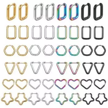 Подарочные элегантные прямоугольные стильные серьги из титановой стали Rectangle серебряный