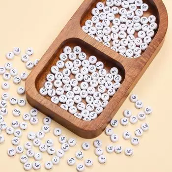 Подарочные аксессуары, бусины, 100 шт., модный круглый браслет ручной работы, ожерелье, акрил, 6,5 мм, ювелирные изделия, арабские бусины «сделай сам»