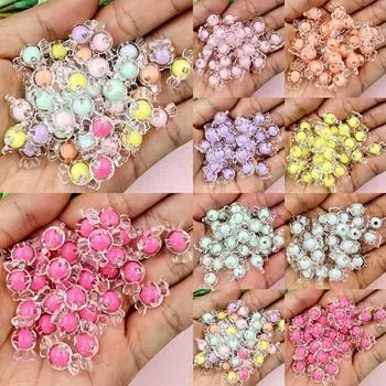 Подарочные бусины для детей, 50 шт., конфетные бусины в форме 8,9*16,6 мм, прозрачные материалы ручной работы, прозрачные хрустальные бусины «сделай сам» зелёный